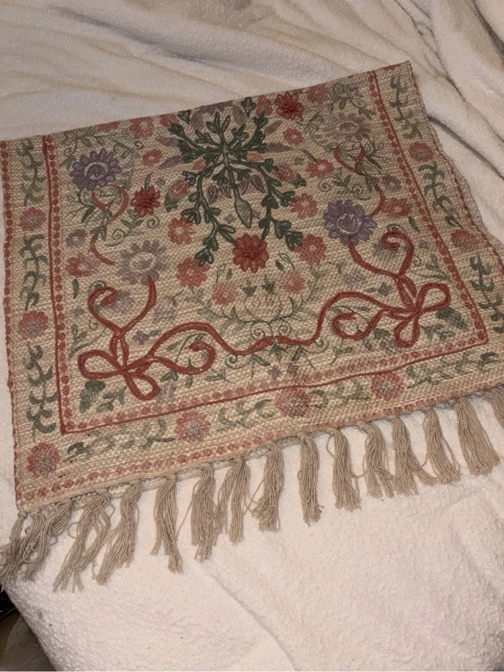 Floral embroidered rugs set of 2 NWT